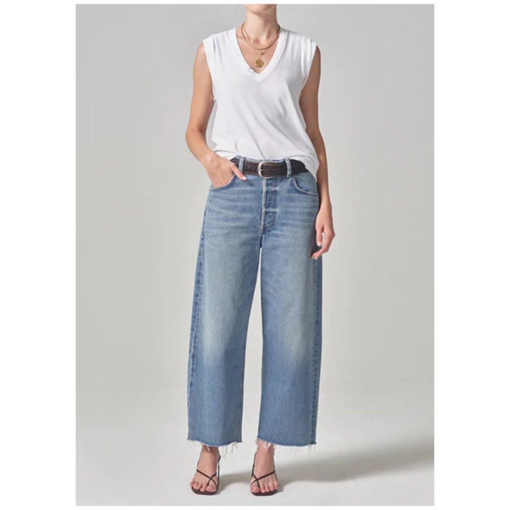 Citizens of Humanity Ayla Raw Hem Crop Jeans in SODAPOP